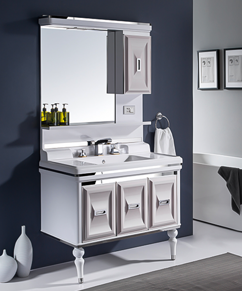 Baño de estilo moderno con gabinete de espejo de ducha de lujo  JH-P01569