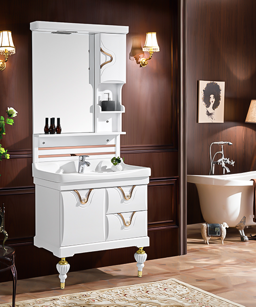 Baño de estilo moderno con gabinete de espejo de ducha de lujo  JH-P01651